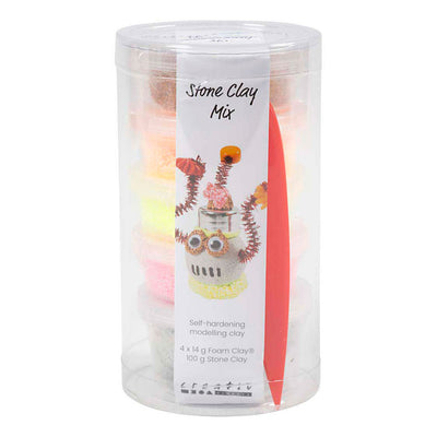 Mélange d'argile de pierre Creativ company, harmonie rouge orange, 1 boîte