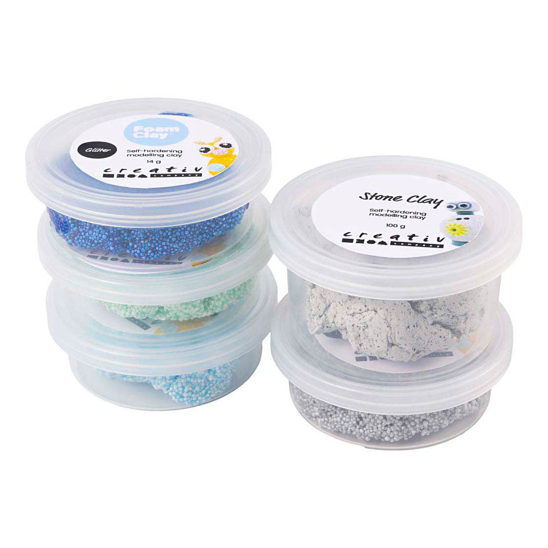 Mélange d'argile de pierre Creativ company, harmonie bleu vert, 1 boîte