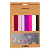 Papier crépon Creativ company, feuille 25x60 cm, taux de crêpe : 180%, 105 gr, harmonie rose violet, 8 feuilles 1 boîte - afbeelding 2