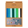 Papier crépon Creativ company, feuille 25x60 cm, taux de crêpe : 180%, 105 gr, harmonie bleu vert, 8 feuilles 1 boîte