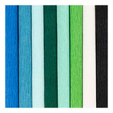 Papier crépon Creativ company, feuille 25x60 cm, taux de crêpe : 180%, 105 gr, harmonie bleu vert, 8 feuilles 1 boîte - afbeelding 3