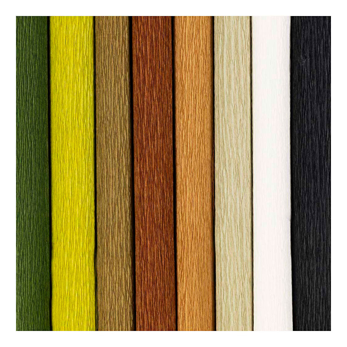 Papier crépon Creativ company, feuille 25x60 cm, taux de crêpe : 180%, 105 gr, naturel, 8 feuilles 1 boîte