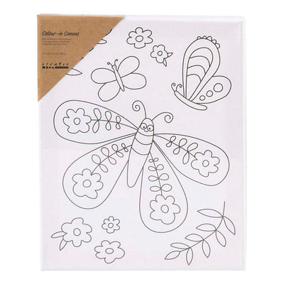 Creativ company toile de peinture avec impression, grand papillon, d: 1,6 cm, taille 24x30 cm, 360 g, 1 pièce