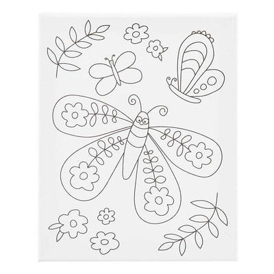 Creativ company toile de peinture avec impression, grand papillon, d: 1,6 cm, taille 24x30 cm, 360 g, 1 pièce
