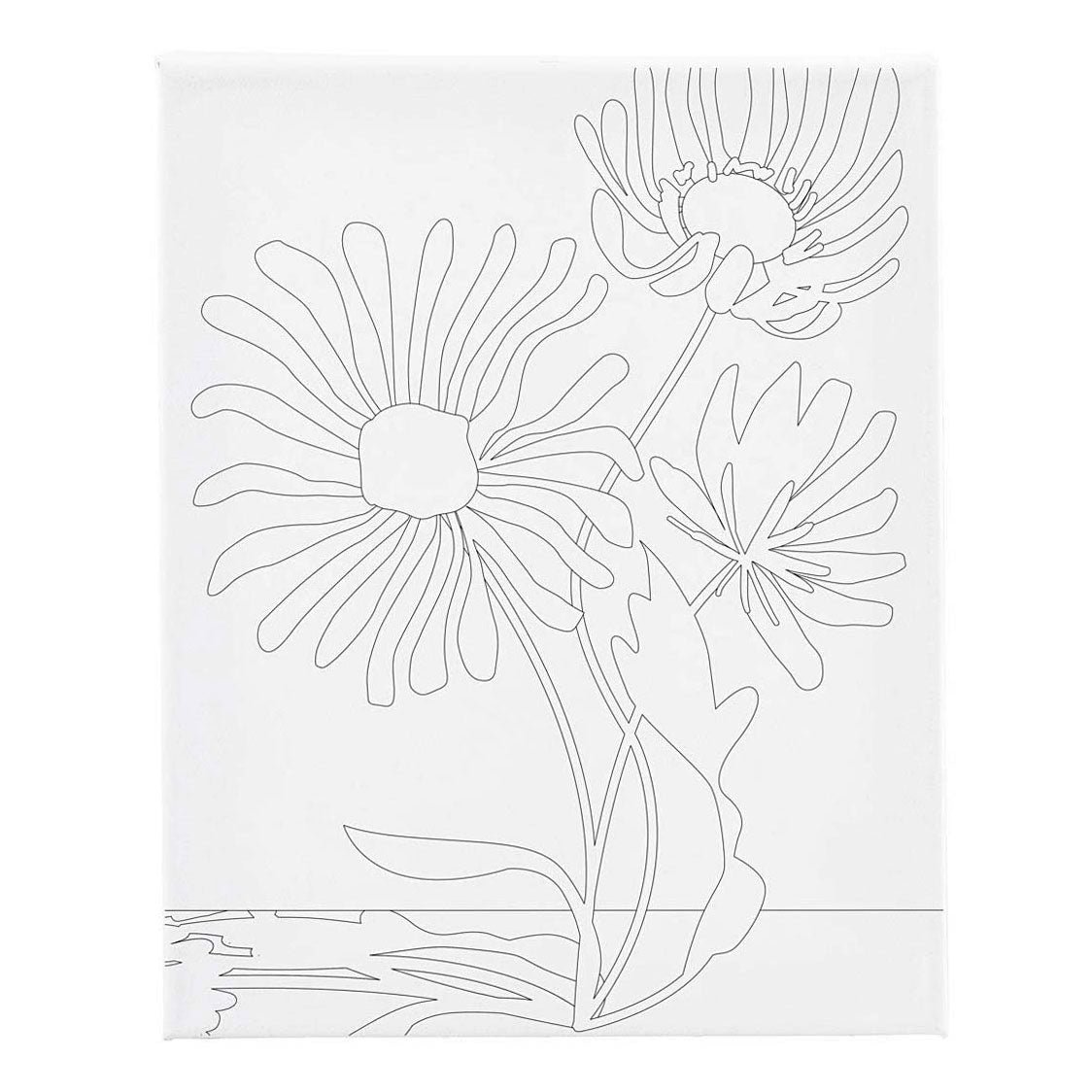 Creativ company toile de peinture avec impression, grandes fleurs, d: 1,6 cm, taille 24x30 cm, 360 g, 1 pièce