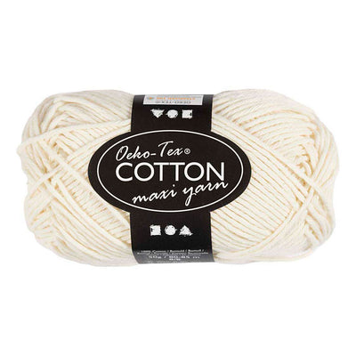 Fil de coton Creativ company, taille 8 8, l : 80-85 m, blanc cassé, 50 g 1 pelote