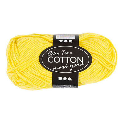 Fil de coton Creativ company, taille 8 8, l : 80-85 m, jaune, 50 g 1 pelote