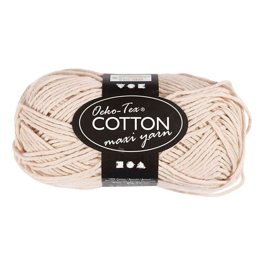 Fil de coton Creativ company, taille 8 8, l: 80-85 m, couleur sable, 50 g 1 pelote
