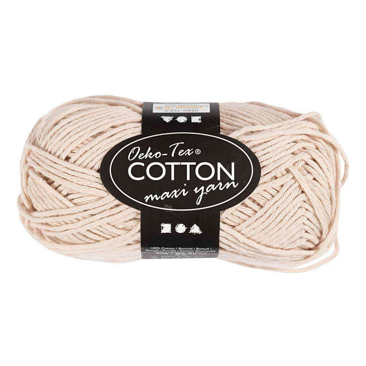 Fil de coton Creativ company, taille 8 8, l: 80-85 m, couleur sable, 50 g 1 pelote