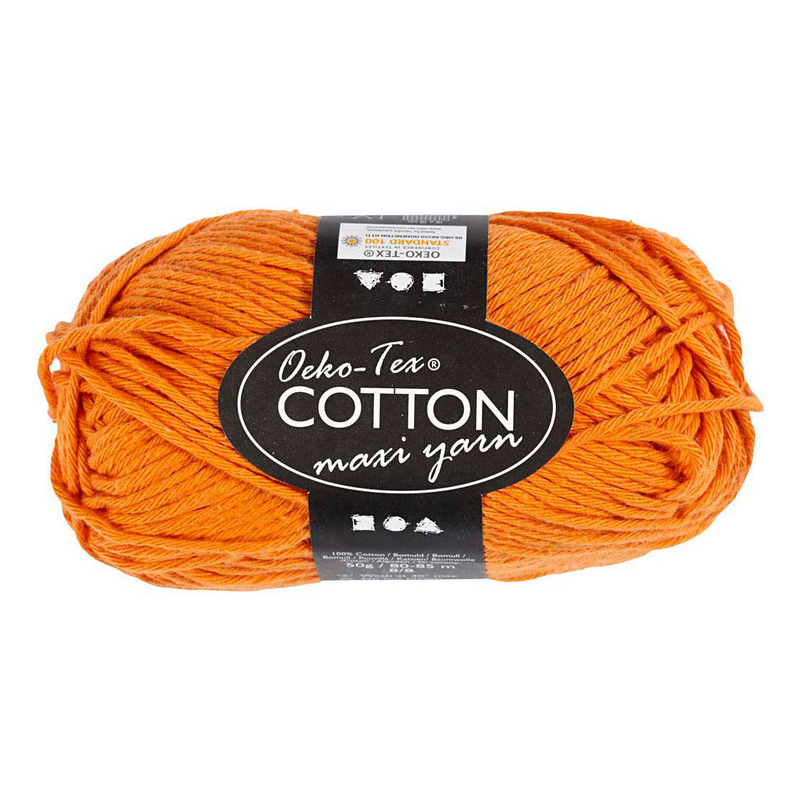 Fil de coton Creativ company, taille 8 8, l : 80-85 m, orange, 50 g 1 pelote