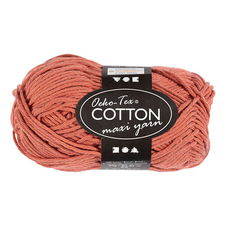 Fil de coton Creativ company, taille 8 8, l : 80-85 m, terre cuite, 50 g 1 pelote