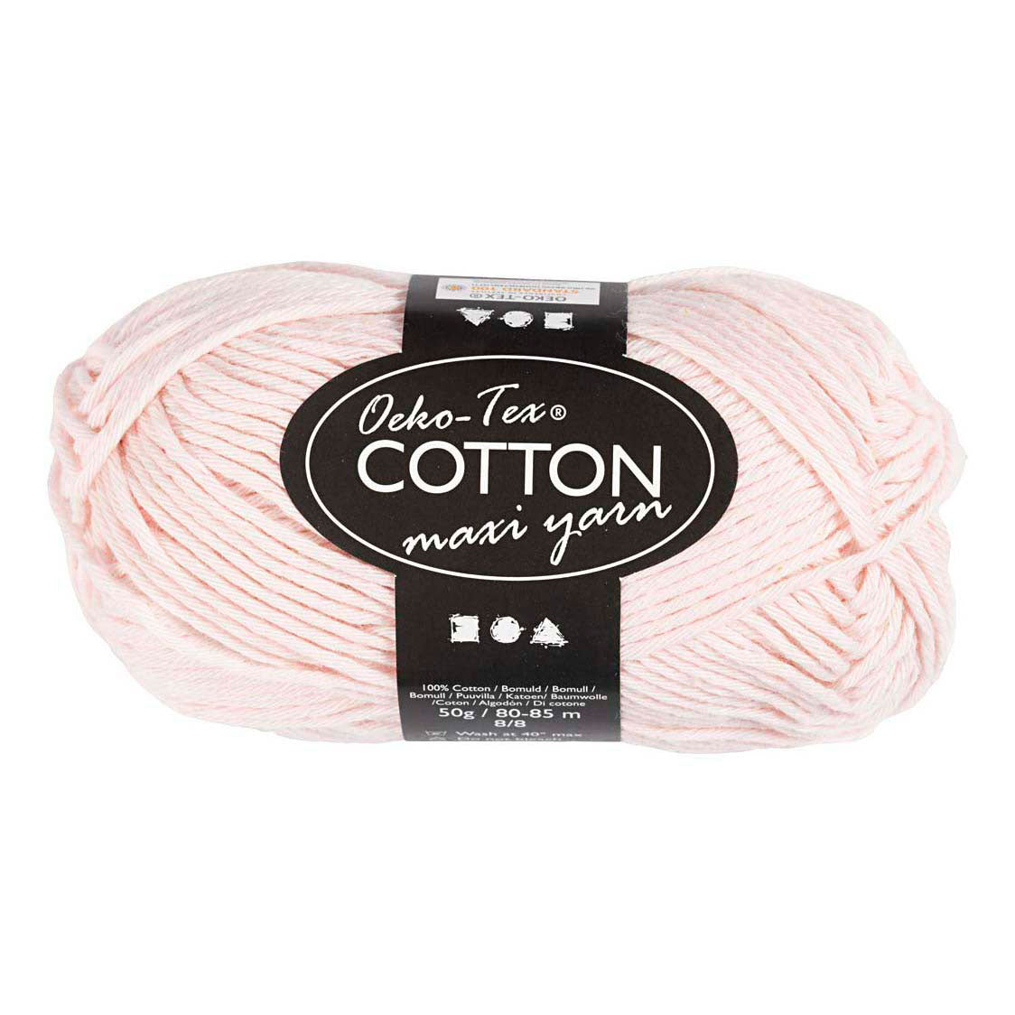 Fil de coton Creativ company, taille 8 8, l: 80-85 m, vieux rose, 50 g 1 pelote