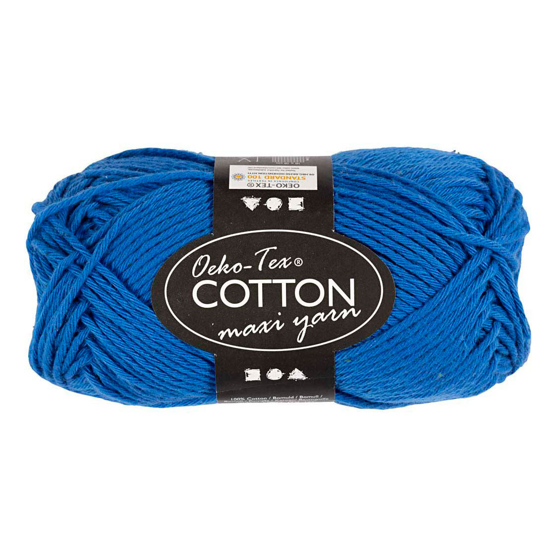 Fil de coton Creativ company, taille 8 8, l : 80-85 m, bleu cobalt, 50 g 1 pelote