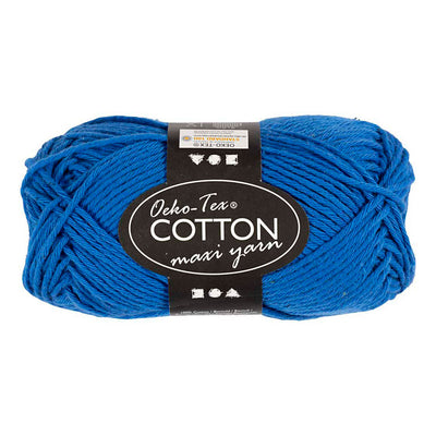 Fil de coton Creativ company, taille 8 8, l : 80-85 m, bleu cobalt, 50 g 1 pelote