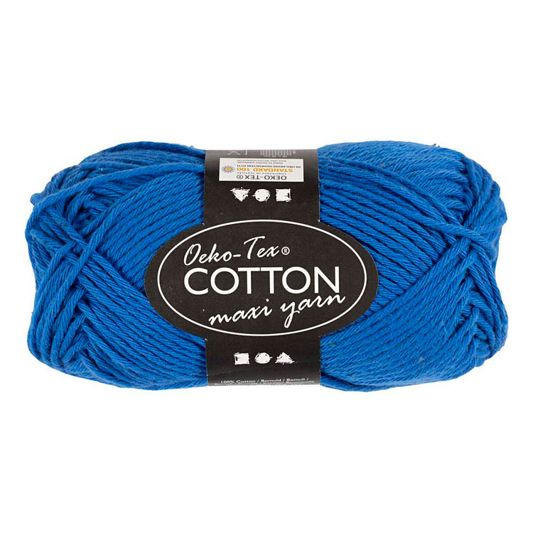 Fil de coton Creativ company, taille 8 8, l : 80-85 m, bleu cobalt, 50 g 1 pelote