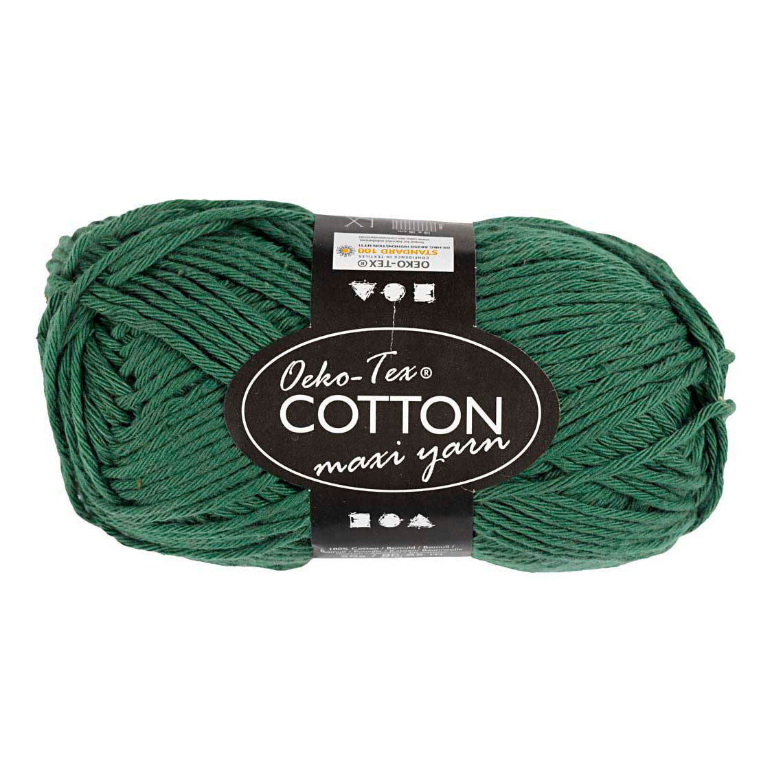 Fil de coton Creativ company, taille 8 8, l : 80-85 m, vert foncé, 50 g 1 pelote