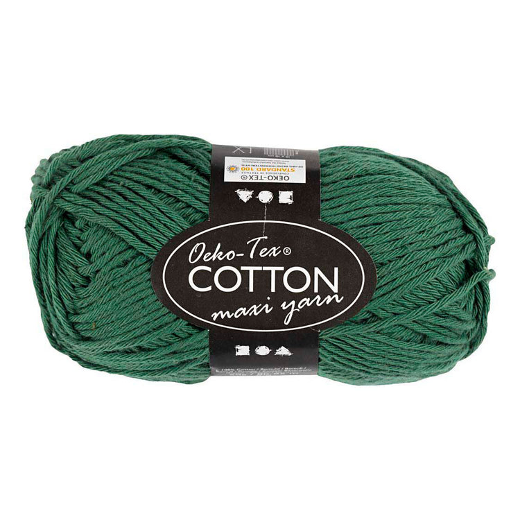 Fil de coton Creativ company, taille 8 8, l : 80-85 m, vert foncé, 50 g 1 pelote