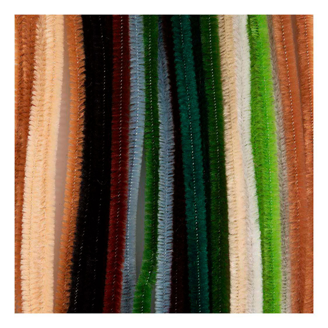 Creativ company chenille, l: 30 cm, épaisseur 6 mm, naturel, 25 pièces 1 boîte