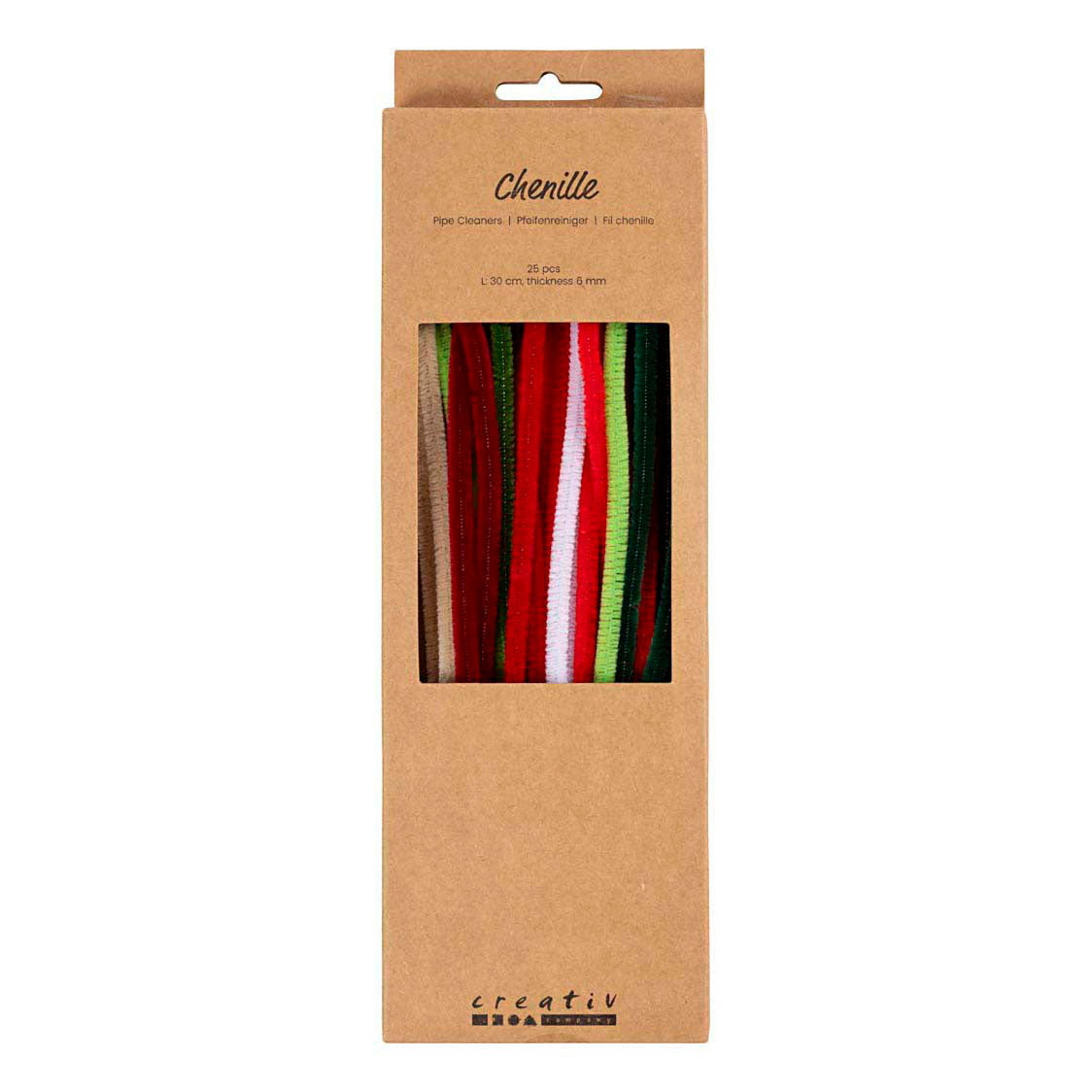 Creativ company chenille, l: 30 cm, épaisseur 6 mm, peinture de Noël, 25 div 1 boîte