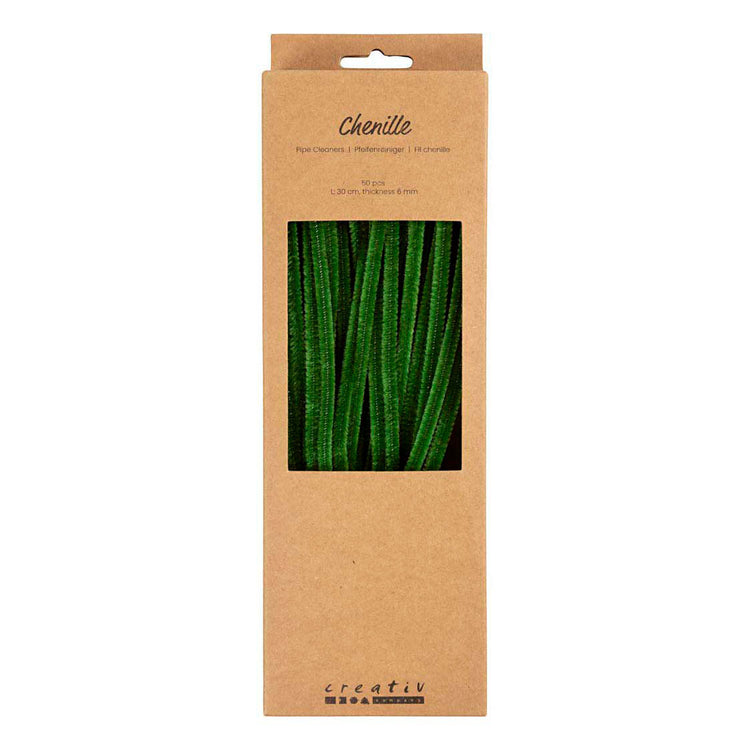 Creativ company chenille, l: 30 cm, épaisseur 6 mm, vert pin, 50 pièces 1 boîte