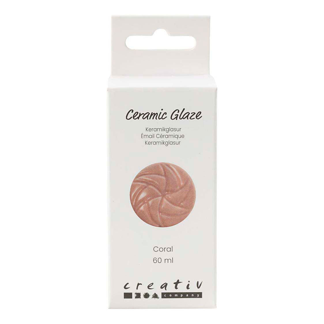 Creativ company vernis céramique, 984-1101 °c, opaque, corail, 60 ml 1 flacon