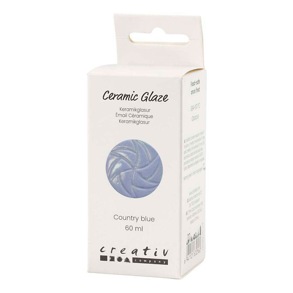 Vernis céramique Creativ Company, 984-1101 °C, opaque, bleu pays, 60 ml 1 flacon