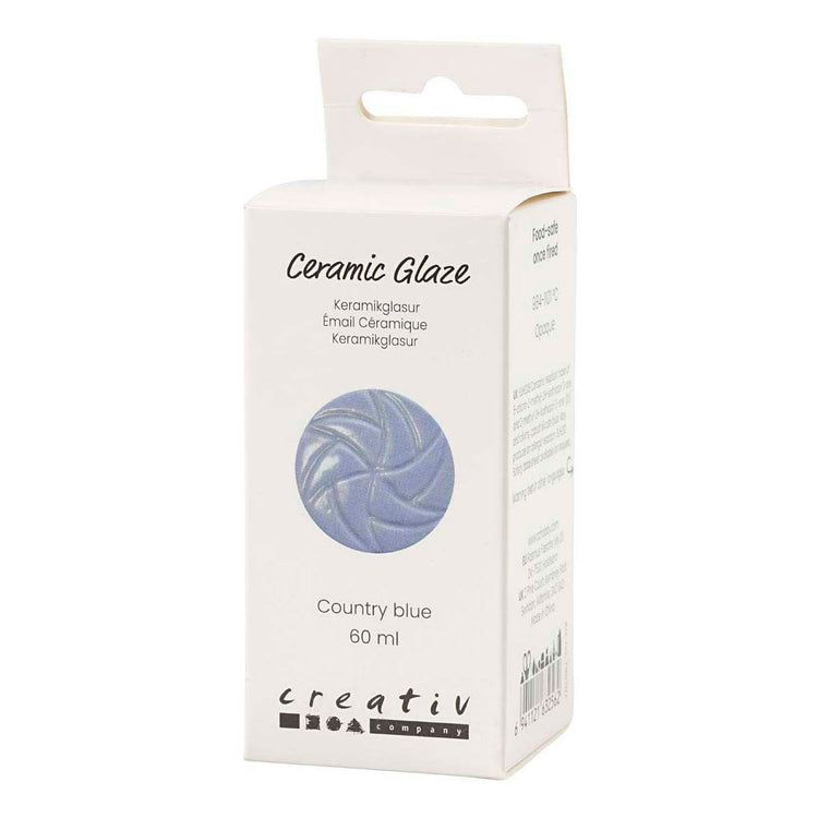 Vernis céramique Creativ Company, 984-1101 °C, opaque, bleu pays, 60 ml 1 flacon