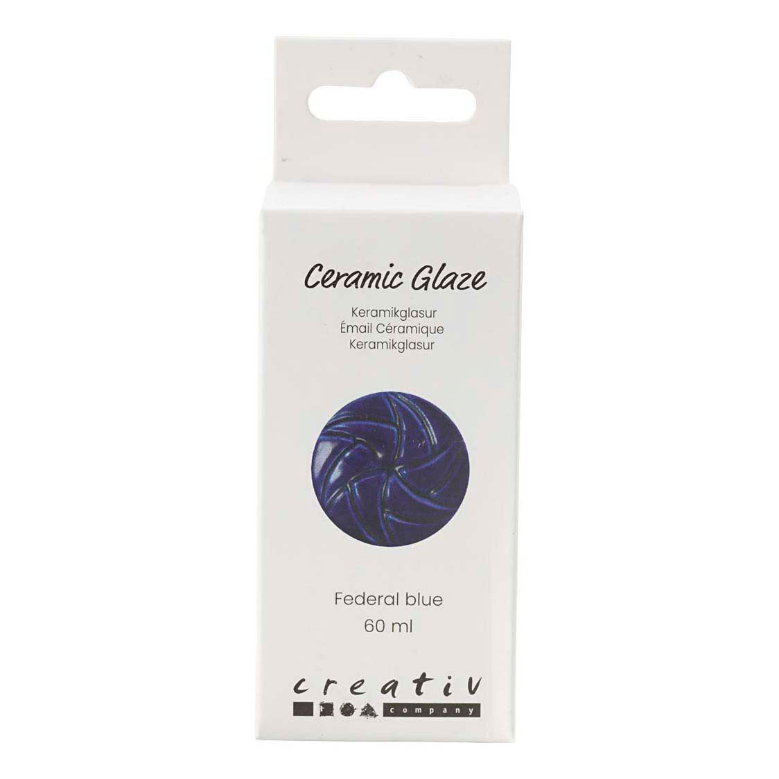 Glaçage céramique Creativ Company, 984-1101 °C, opaque, bleu fédéral, 60 ml 1 flacon