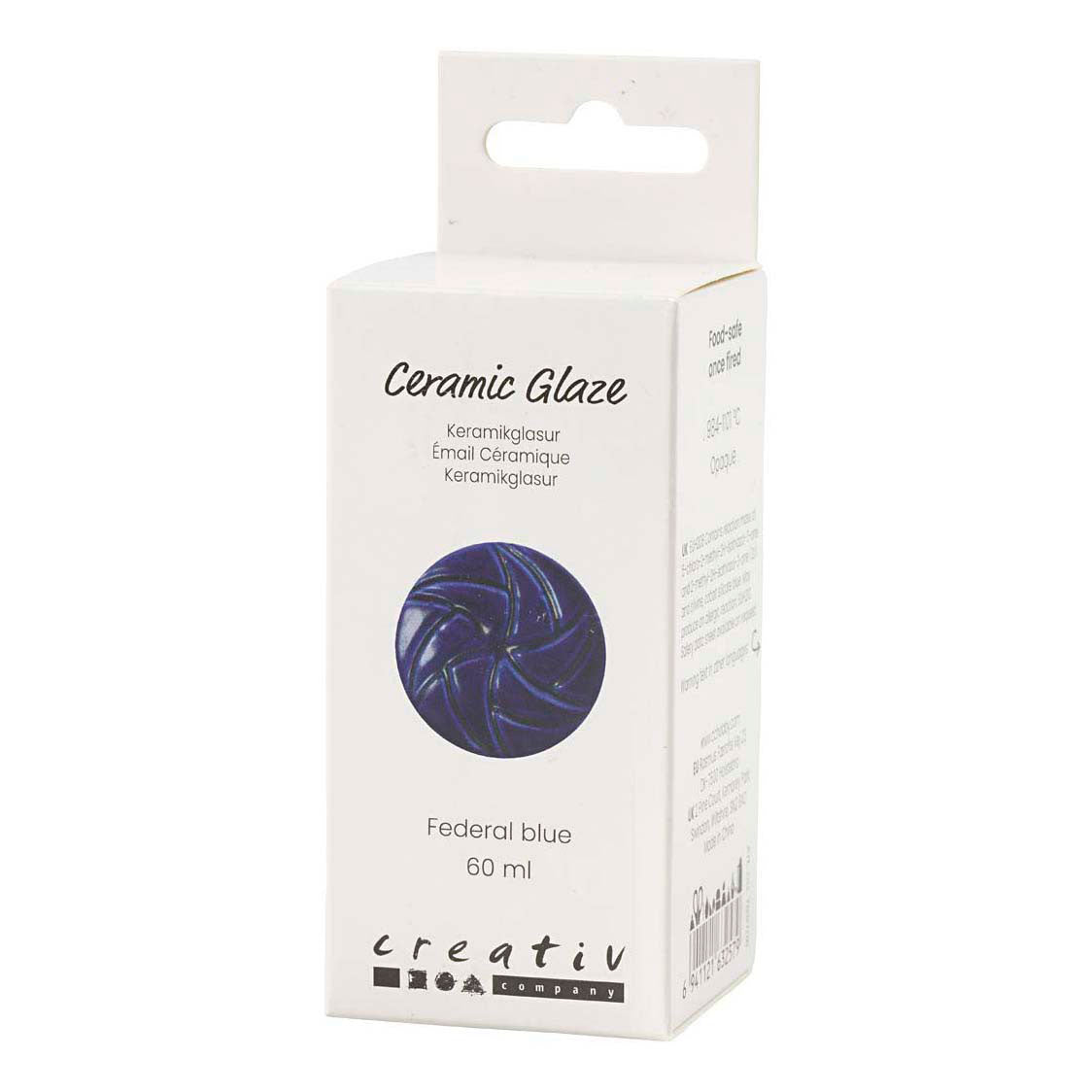 Glaçage céramique Creativ Company, 984-1101 °C, opaque, bleu fédéral, 60 ml 1 flacon
