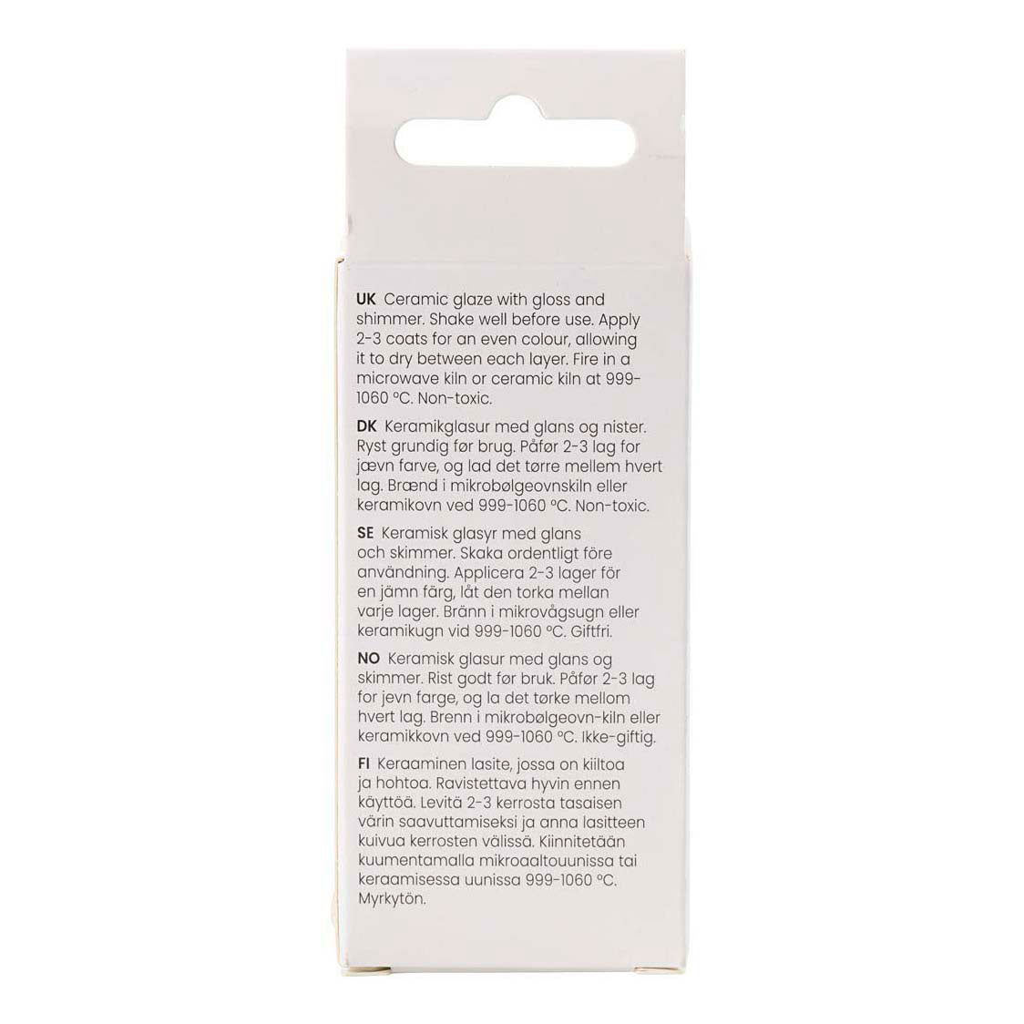 Creativ company vernis céramique moucheté, 999-1060 °c, opaque, blanc neige, 60 ml 1 flacon