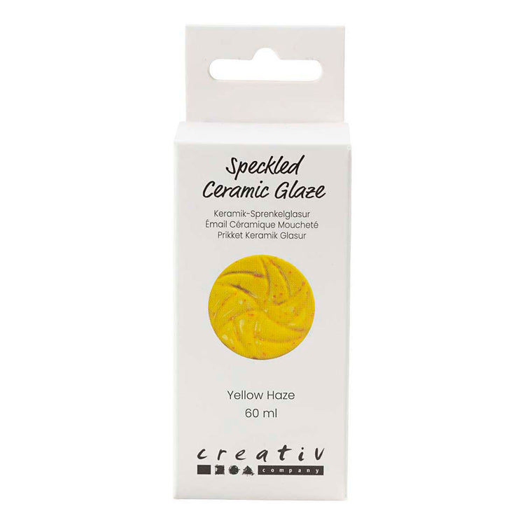 Creativ company vernis céramique moucheté, 999-1060 °c, opaque, brume jaune, 60 ml 1 flacon