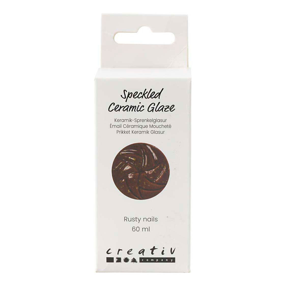 Creativ company vernis céramique moucheté, 999-1060 °c, opaque, clous rouillés, 60 ml 1 flacon