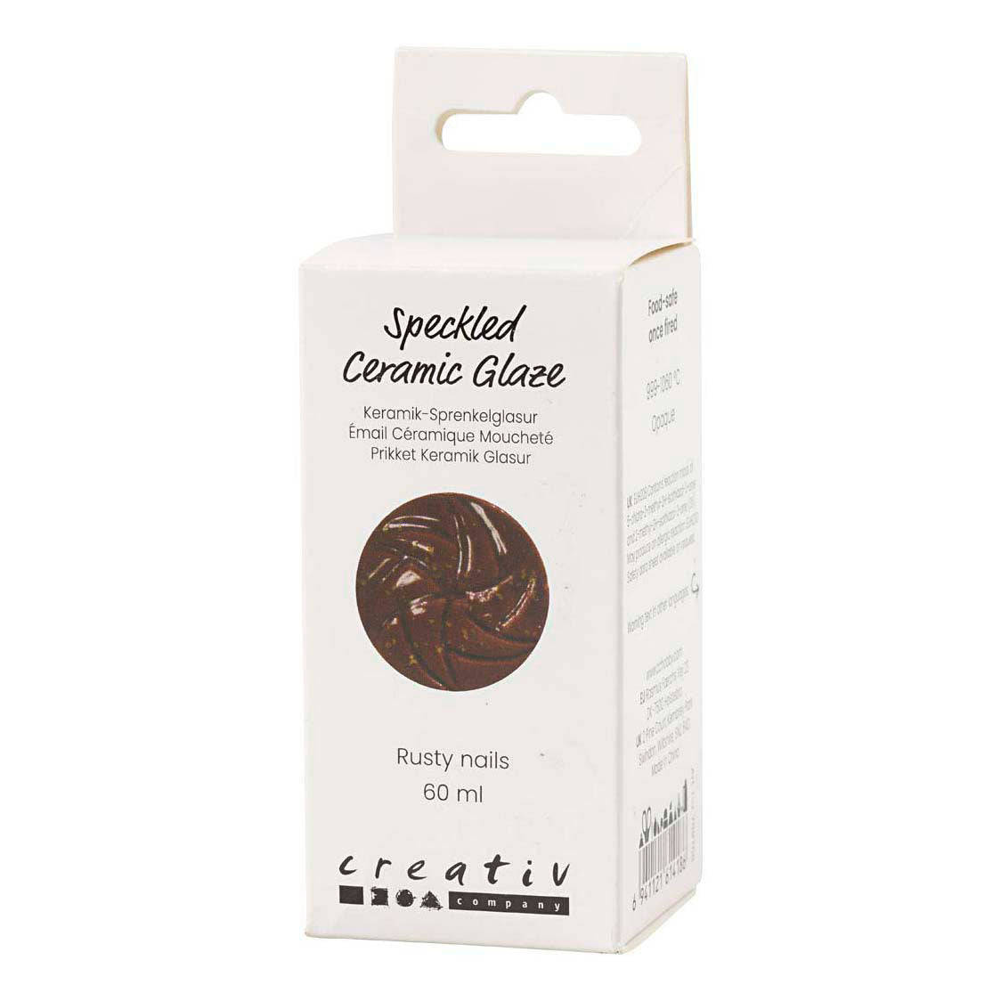 Creativ company vernis céramique moucheté, 999-1060 °c, opaque, clous rouillés, 60 ml 1 flacon