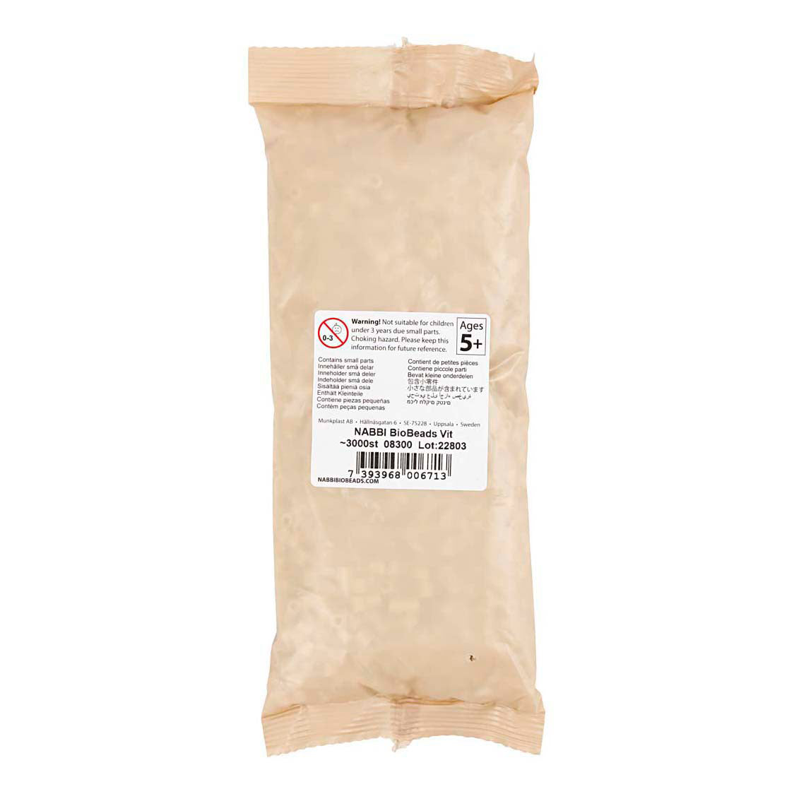 Creativ company nabbi bioperles 5x5mm blanches - 3000 pcs.