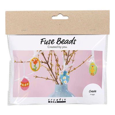 Creativ company mini kit de loisirs perles à repasser, décorations d'œufs à suspendre, différentes couleurs, 1 boîte