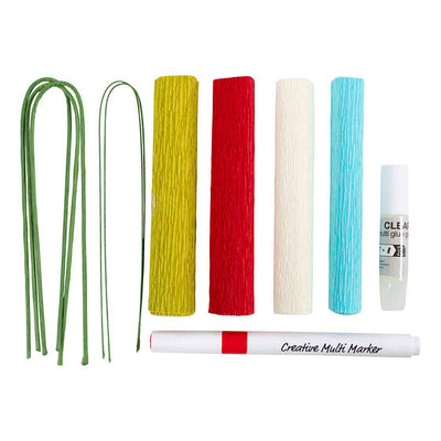 Creativ company mini hobby set papier crépon, fleurs en papier crépon, couleurs pastel, 1 boîte