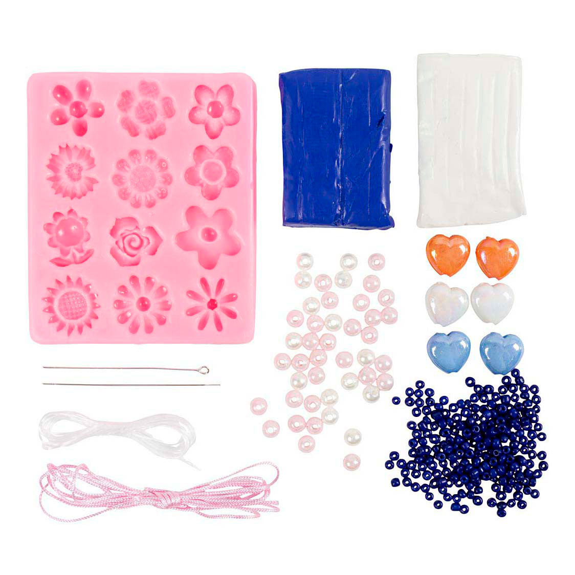 Creativ company mini hobby set bijoux, fleurs, différentes couleurs, 1 boîte