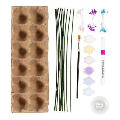 Creativ company hobby set fleurs en cartons d'œufs, couleurs pastel, 1 boîte