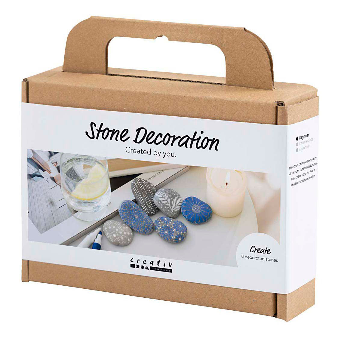 Creativ company mini hobby set décoration en pierre, bleu, 1 boîte