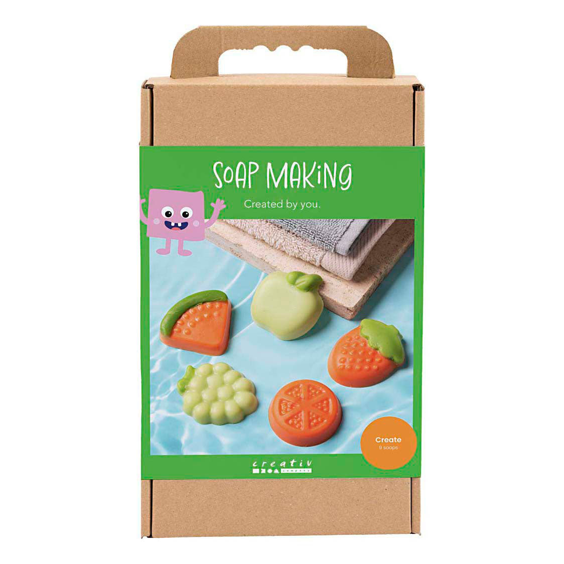 Creativ company kit de fabrication de savon, fruit, vert, orange, 1 boîte