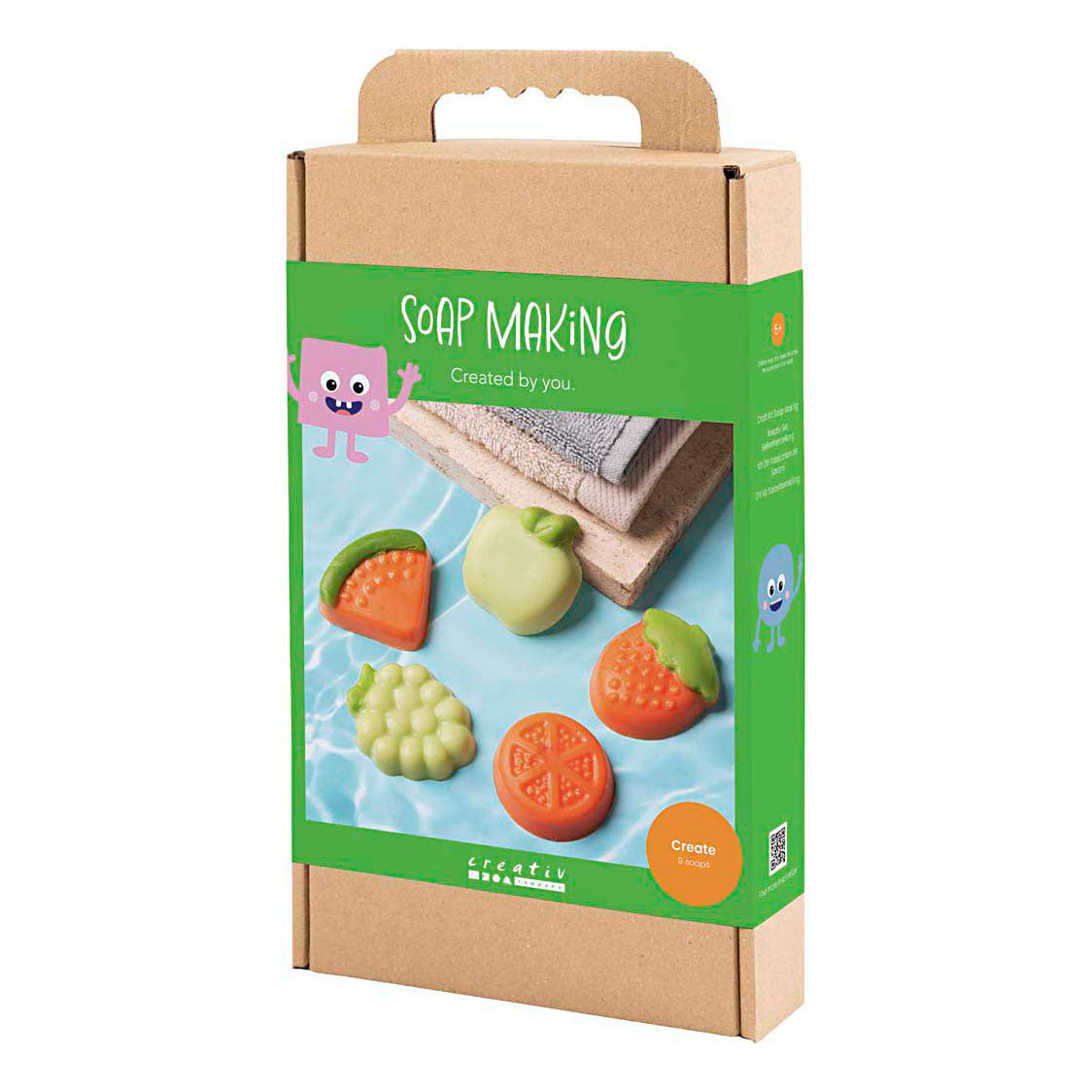 Creativ company kit de fabrication de savon, fruit, vert, orange, 1 boîte