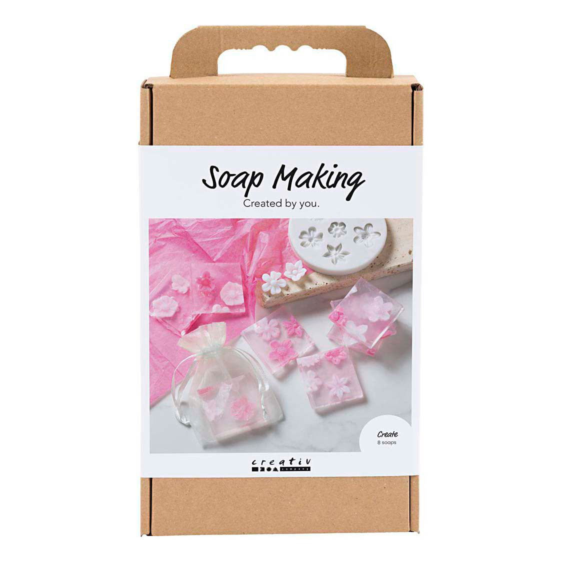 Creativ company kit de fabrication de savon, fleurs, rose, 1 boîte
