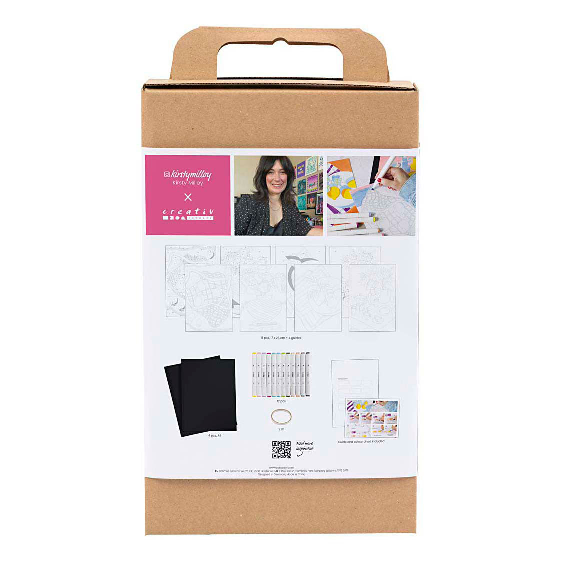 Creativ company – ensemble de couleurs, peinture par numéros, surligneurs, 1 boîte