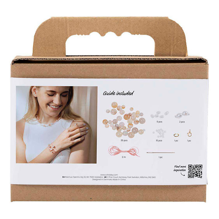 Creativ company mini hobby set bijoux, colliers et bracelet, rose, 1 boîte