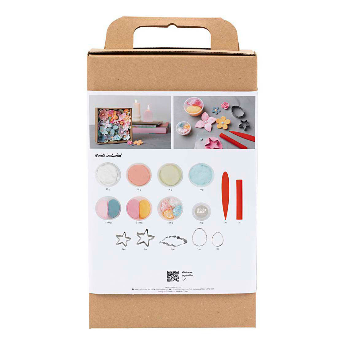 Creativ company hobby set modelage, fleurs, couleurs pastel, 1 boîte