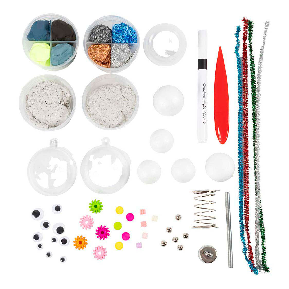 Creativ company hobby set modelage, robot, bleu, gris, rouge, argenté, 1 boîte