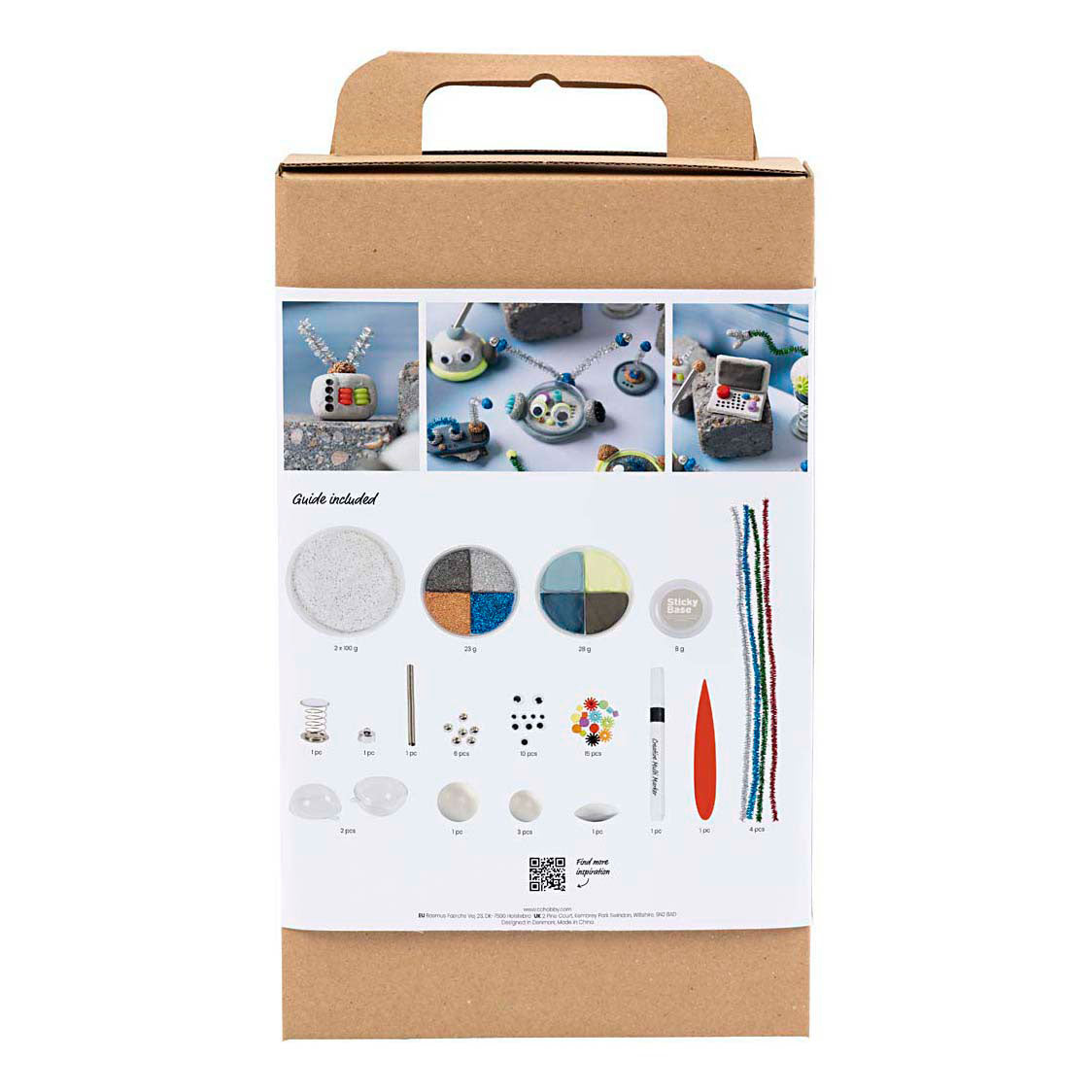 Creativ company hobby set modelage, robot, bleu, gris, rouge, argenté, 1 boîte