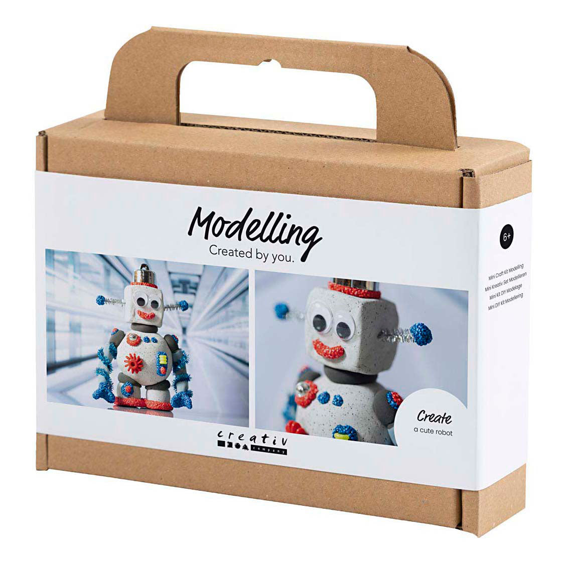 Creativ company mini hobby set sculpture, robot, bleu, gris, rouge, 1 boîte