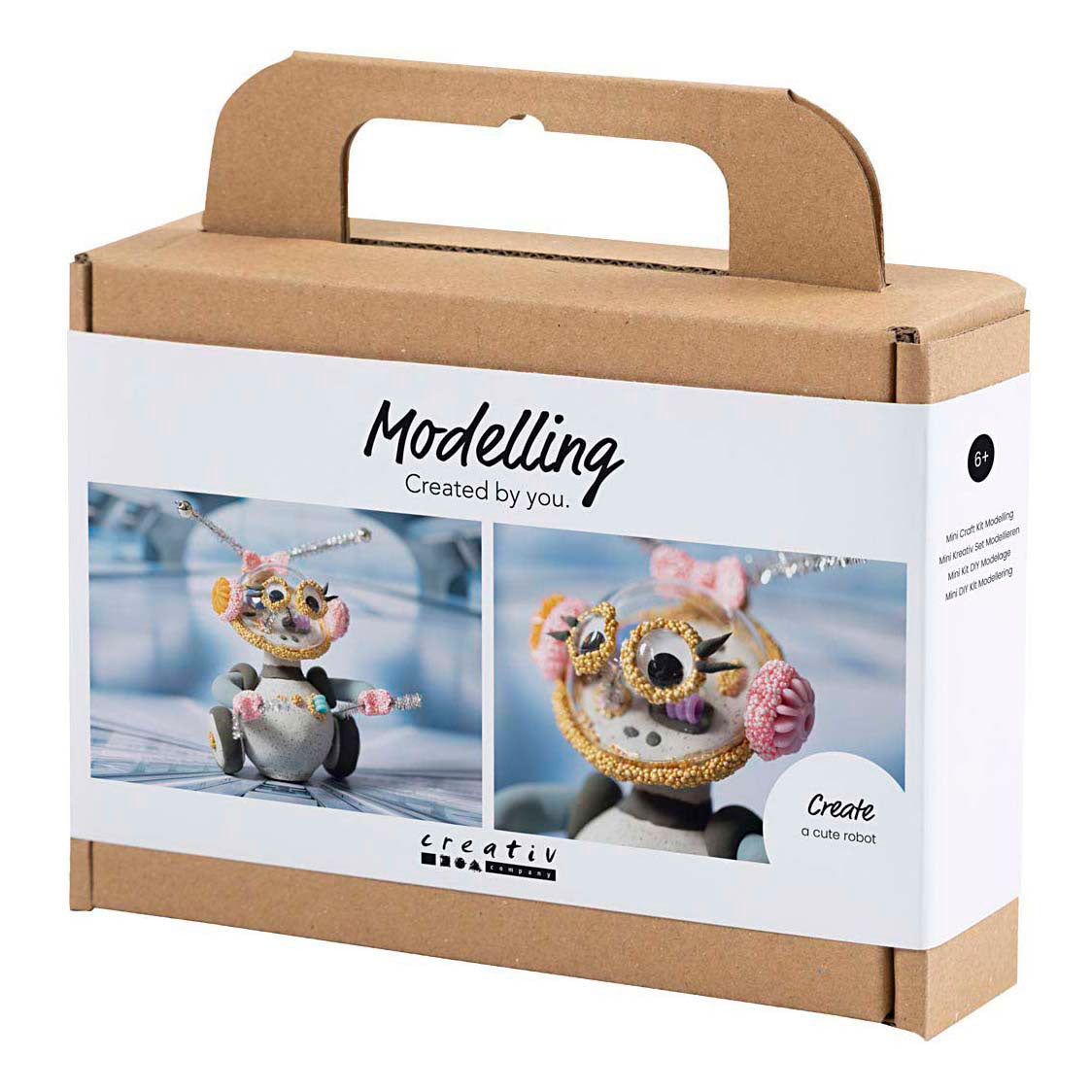 Creativ company mini hobby set robot modelage gris et rose