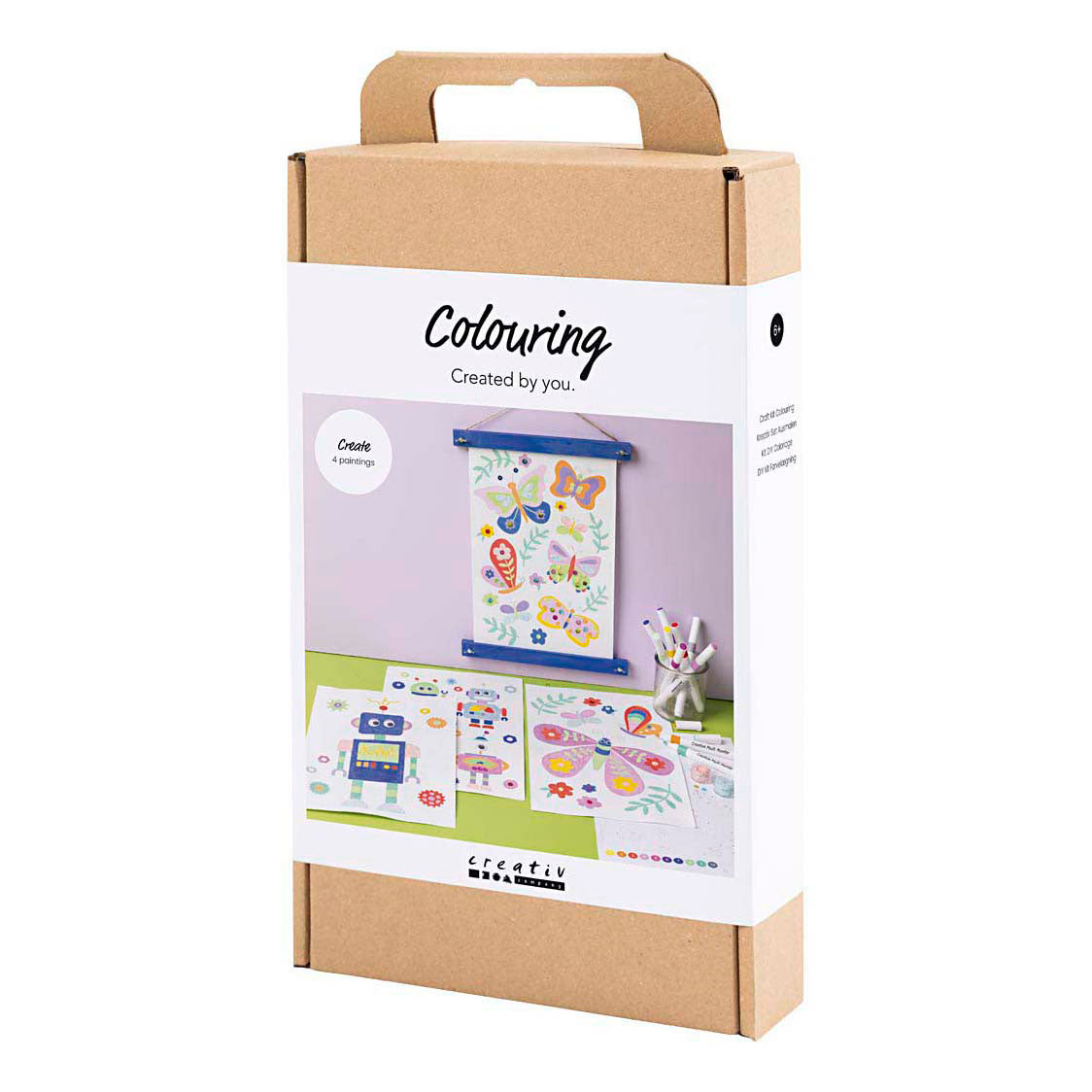 Creativ company hobby set couleurs, papillon et robot, couleurs gaies, 1 boîte